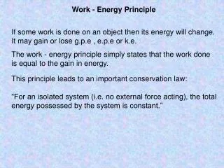 Work - Energy Principle