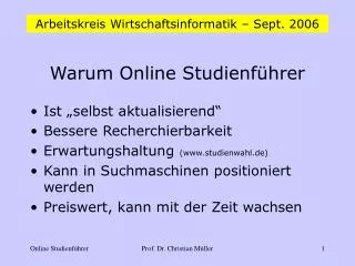warum online studienf hrer