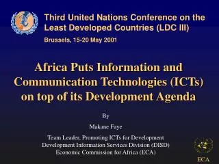 Africa Puts Information and Communication Technologies (ICTs) on top of its Development Agenda