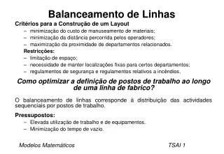 balanceamento de linhas