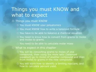 Things you must KNOW and what to expect