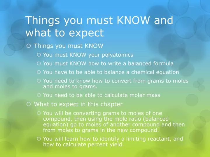 things you must know and what to expect