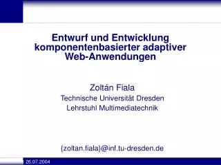 entwurf und entwicklung komponentenbasierter adaptiver web anwendungen