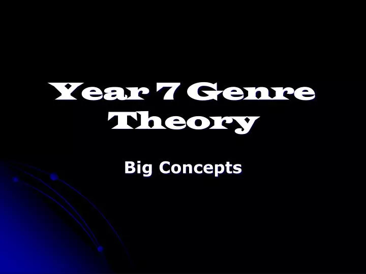 year 7 genre theory