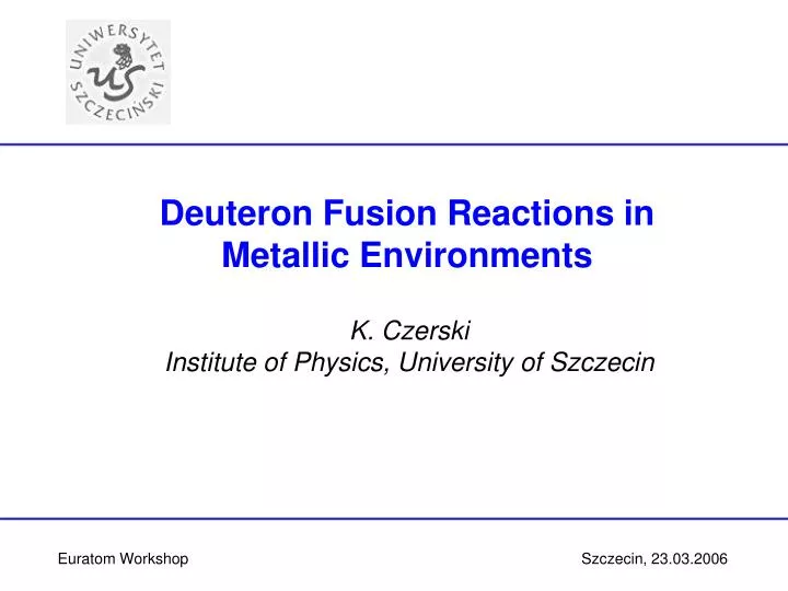 deuteron fusion reactions in metallic environments