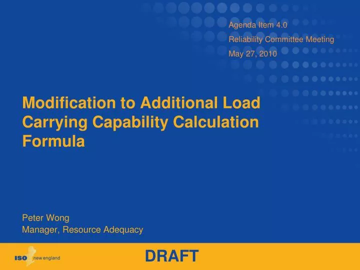 modification to additional load carrying capability calculation formula
