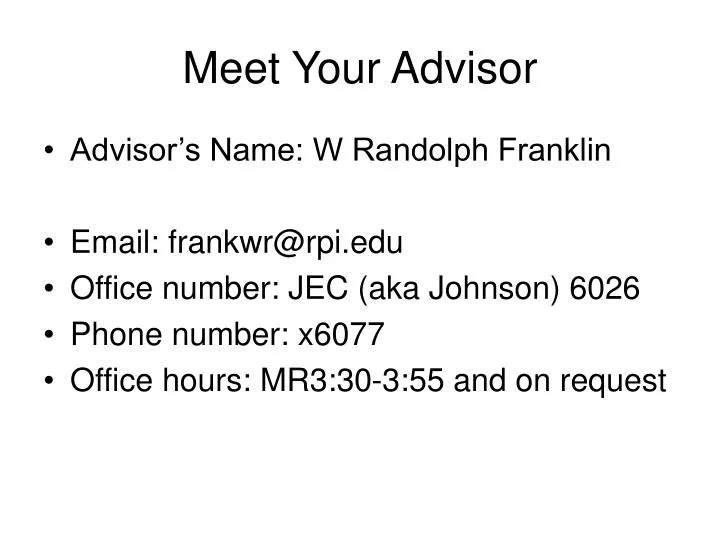 meet your advisor