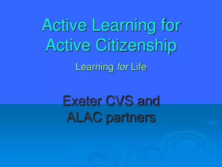 active learning for active citizenship