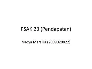 psak 23 pendapatan