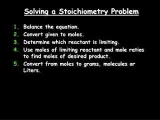 solving a stoichiometry problem