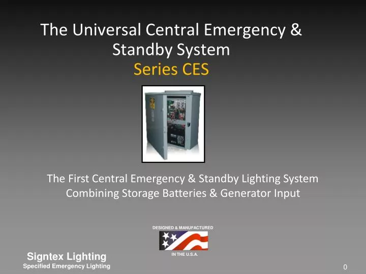 the universal central emergency standby system series ces