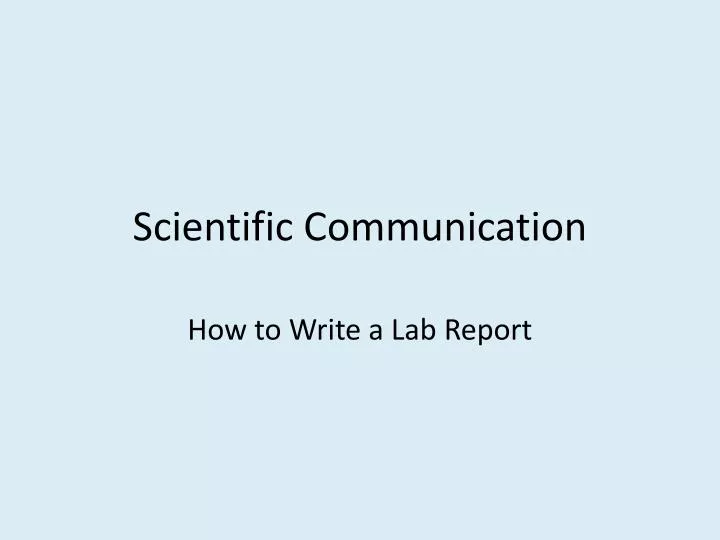 scientific communication