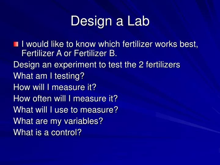 design a lab