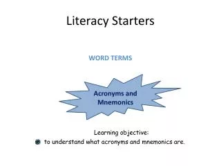 Literacy Starters