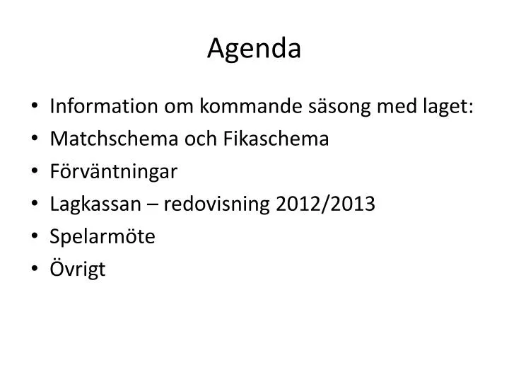 agenda