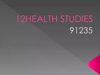 12HEALTH STUDIES