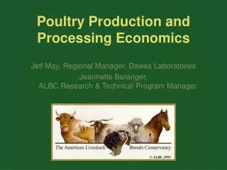 Poultry Production and Processing Economics