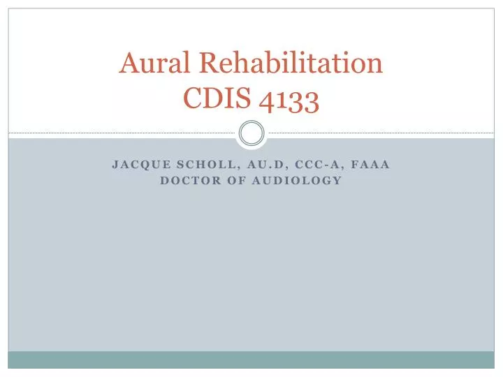aural rehabilitation cdis 4133