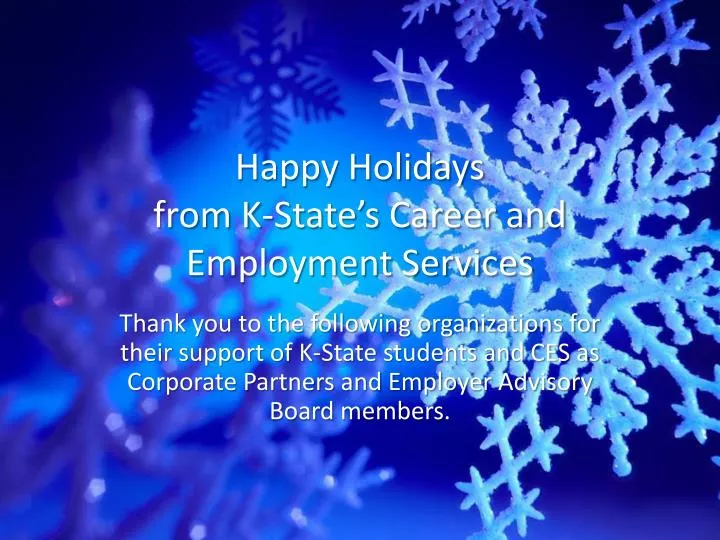 happy holidays from k state s career and employment services