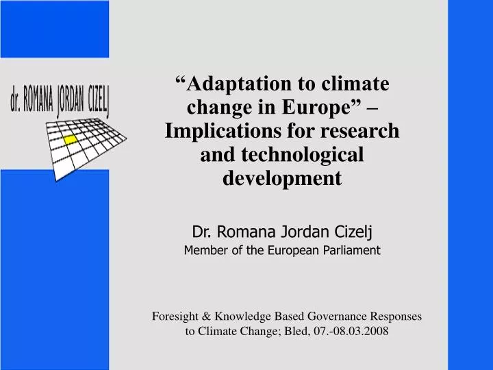 foresight knowledge based governance responses to climate change bled 07 08 03 2008