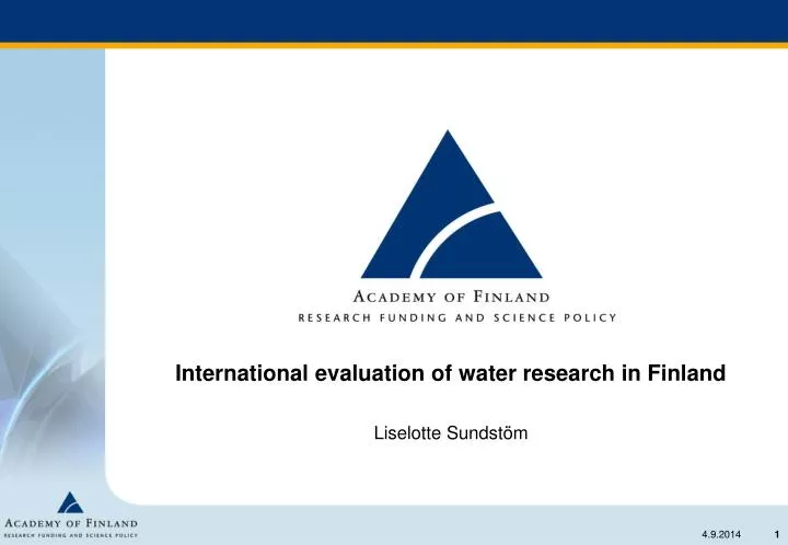 international evaluation of water research in finland