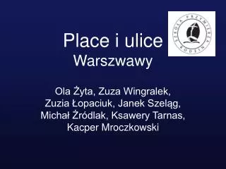 Place i ulice Warszwawy