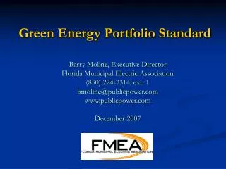 Green Energy Portfolio Standard