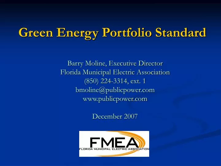 green energy portfolio standard
