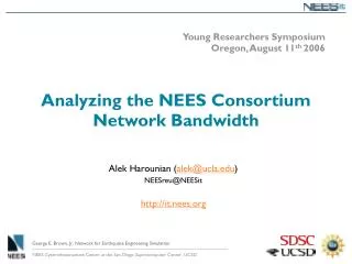 Analyzing the NEES Consortium Network Bandwidth