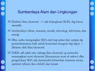 sumberdaya alam dan lingkungan