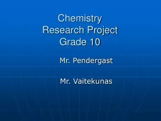 Chemistry Research Project Grade 10