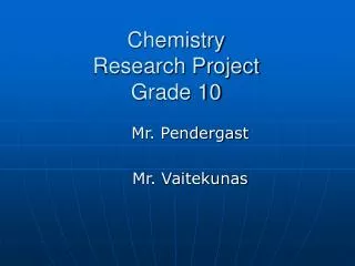 chemistry research project grade 10