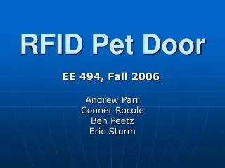 RFID Pet Door
