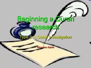 Beginning a Quran research