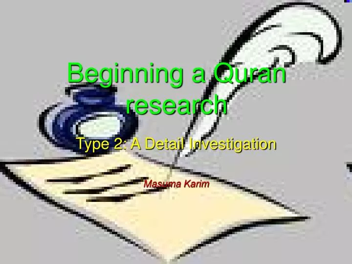beginning a quran research
