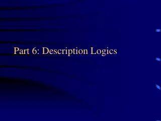 Part 6: Description Logics