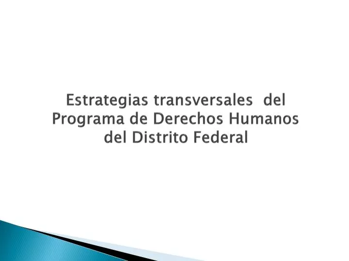 estrategias transversales del programa de derechos humanos del distrito federal