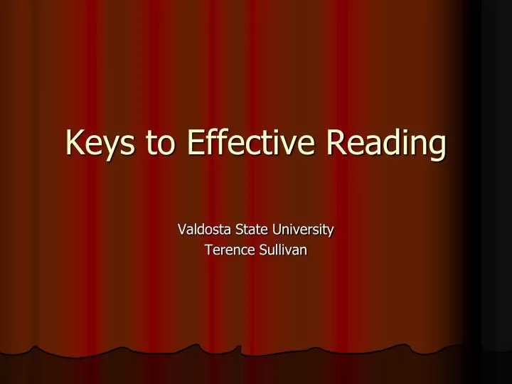 keys to effective reading