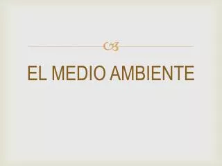 el medio ambiente