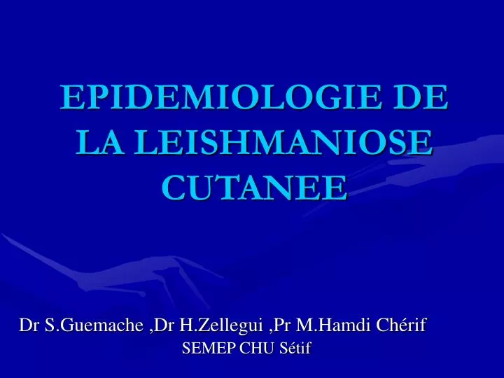epidemiologie de la leishmaniose cutanee