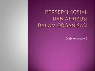 persepsi sosial dan atribusi dalam organisasi