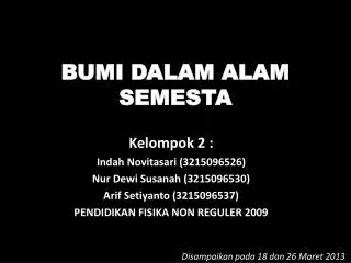 bumi dalam alam semesta