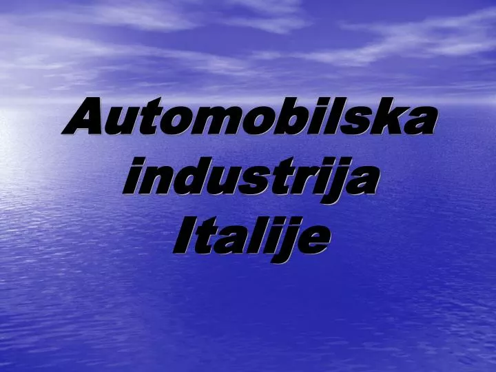 automobilska industrija italije