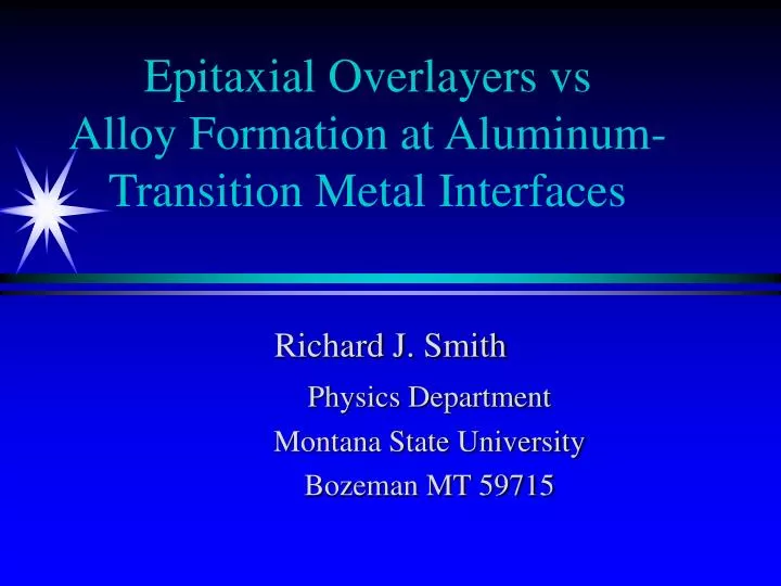 epitaxial overlayers vs alloy formation at aluminum transition metal interfaces