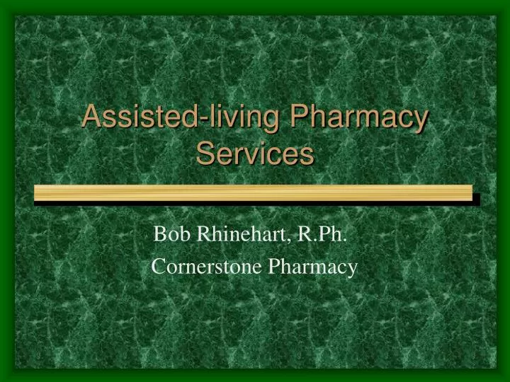 assisted living pharmacy services