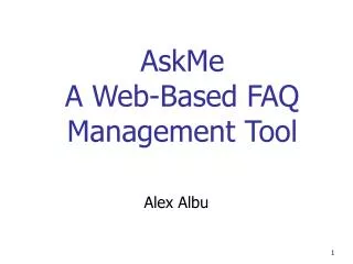 AskMe A Web-Based FAQ Management Tool