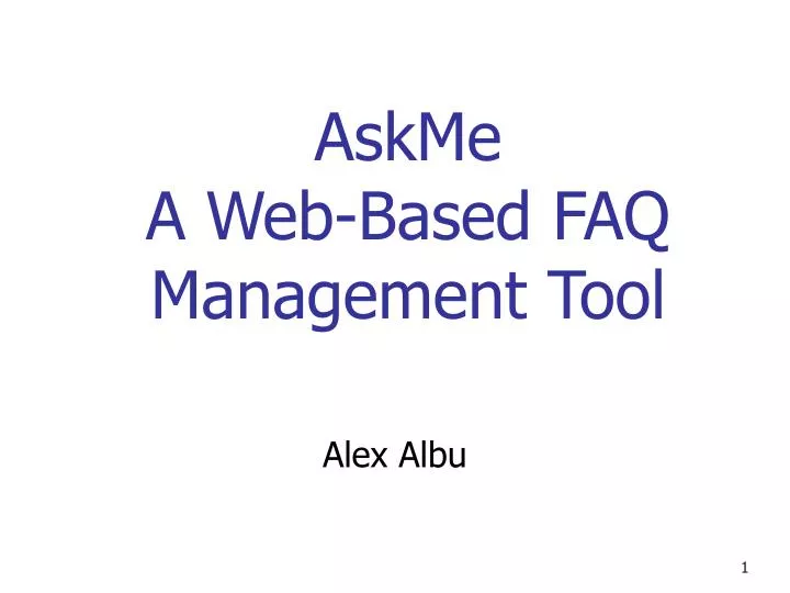 askme a web based faq management tool