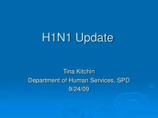 H1N1 Update