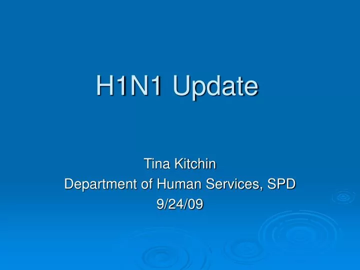 h1n1 update
