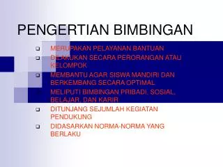 pengertian bimbingan
